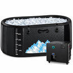 Cold Plunge Tub, 248 Gallon, 1 Horsepower, Heavy-Duty Ice Bath Tub for Athletes with Hot & Cold, Portable Inflatable Plunge Chiller with Water Treatment Kit, Immersion Therapy, Wifi (Black, 1 Set)