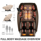 Massage Chair Zero Gravity Full Body with Heating and Bluetooth - Gold